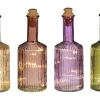 Hot Mica Decorations Flasche Braun Grün Lila Hellbraun LED Ø 8 cm Farbsortiert