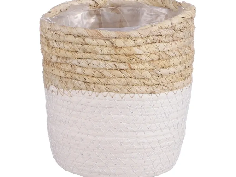 Mica Decorations Korb Rachel Rund Ø 14 cm x 14 cm Weiß