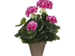 Clearance Mica Decorations Kunstpflanze Geranie im Blumentopf Stan Ø 20 x 34 cm Violett