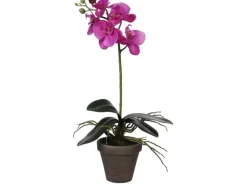Best Mica Decorations Kunstpflanze Phalaenopsis im Topf Ø 13 cm x 48 cm Violett