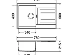 Miló Einbauspüle Granitverbundstoff Piatto 78 Sandbeige