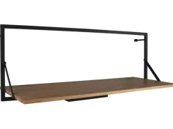 Mirrors & More Metall-Wandregal Becky mit LED-Stripe 10,5 W 30 x 90 x 30 cm