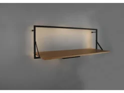 Mirrors & More Metall-Wandregal Becky mit LED-Stripe 10,5 W 30 x 90 x 30 cm