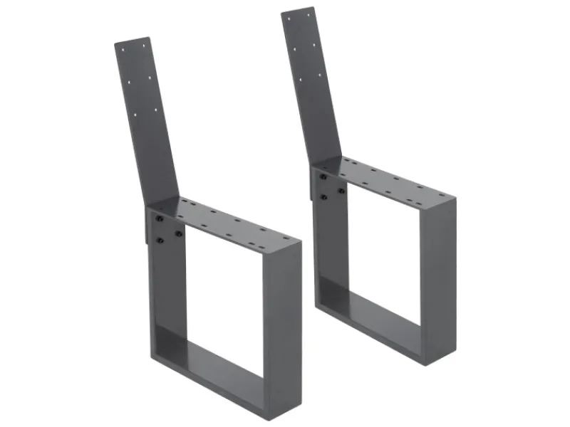 Outlet ML-Design 2 Stück Bankbeine aus Stahl Massiv 40x78,5cm mit Rückenlehne Anthrazit