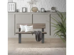 Outlet ML-Design 2 Stück Bankbeine aus Stahl Massiv 40x78,5cm mit Rückenlehne Anthrazit