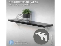 Outlet ML-Design 4 Stück Regalhalterung 120 x 120 mm Weiß Aluminium Schwebende