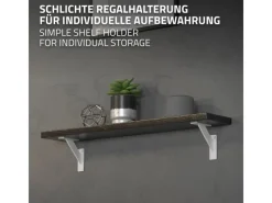 Outlet ML-Design 4 Stück Regalhalterung 120 x 120 mm Weiß Aluminium Schwebende