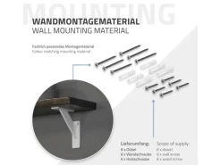 Outlet ML-Design 4 Stück Regalhalterung 120 x 120 mm Weiß Aluminium Schwebende
