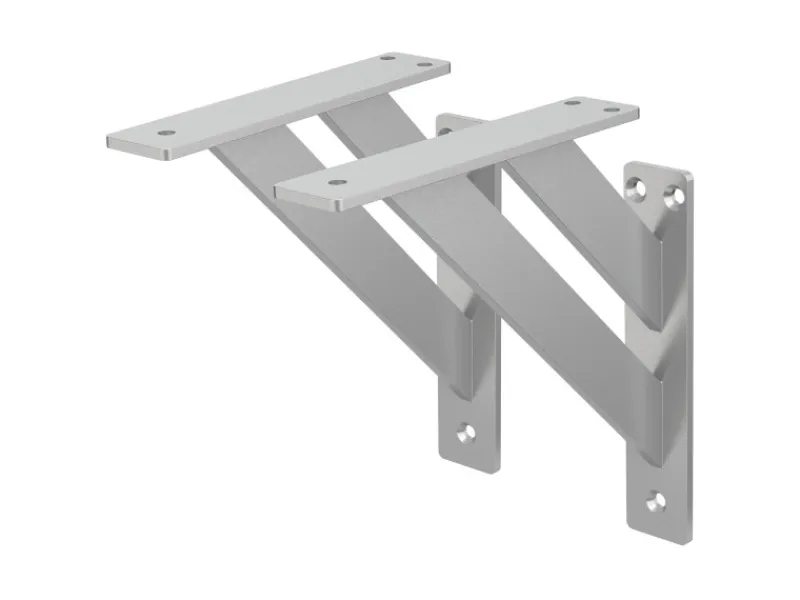 ML-Design 2 Stück Regalhalterung 18x18cm Aluminium Schwebende Regalwinkel