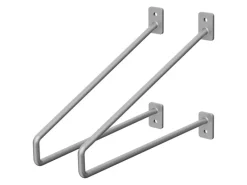 ML-Design 2 Stück Regalhalterung 265 mm Silber aus Stahl Haarnadel Regalwinkel