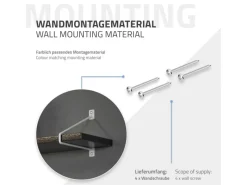 Online ML-Design 4 Stück Regalhalterung 220 mm aus Stahl Haarnadel Schwebe Hairpin Weiß