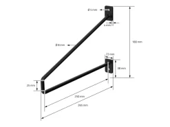 Online ML-Design 2 Stück Regalhalterung 265 mm aus Stahl Haarnadel Regalwinkel Schwarz