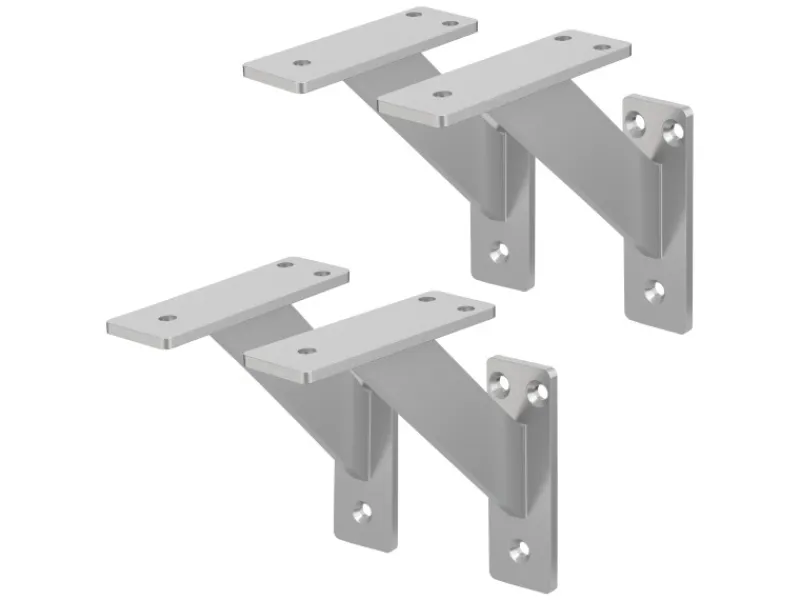 Hot ML-Design 4 Stück Regalhalterung 120 x 120 mm Silber Aluminium Schwebende