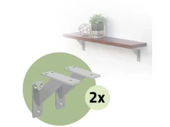 Hot ML-Design 4 Stück Regalhalterung 120 x 120 mm Silber Aluminium Schwebende