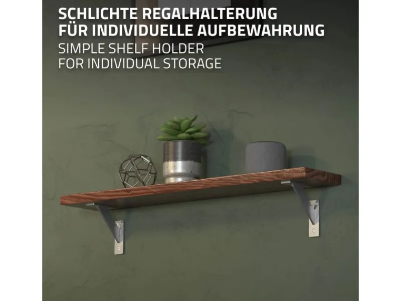 Hot ML-Design 4 Stück Regalhalterung 120 x 120 mm Silber Aluminium Schwebende