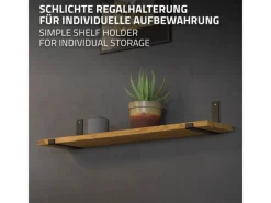 ML-Design 4 Stück Regalhalterung 20x4x14 cm Schwarz Metall 8 Zoll L-Form