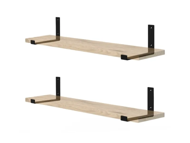 ML-Design 4 Stück Regalhalterung 20x4x14 cm Schwarz Metall 8 Zoll L-Form