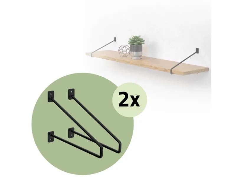 ML-Design 4 Stück Regalhalterung 265 mm aus Stahl Haarnadel Schwebe