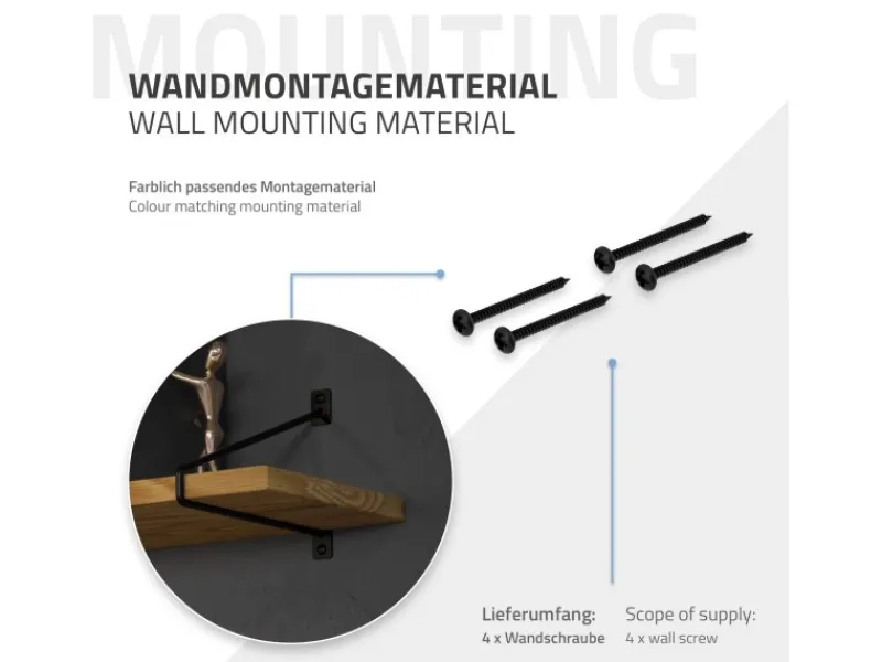 ML-Design 4 Stück Regalhalterung 265 mm aus Stahl Haarnadel Schwebe