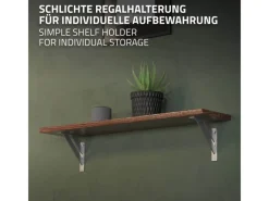 Online ML-Design 4 Stück Regalhalterung 18 x 18 cm Silber Aluminium Schwebende