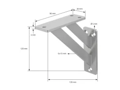 ML-Design 2 Stück Regalhalterung 12x12cm Aluminium Schwebende Regalwinkel Silber