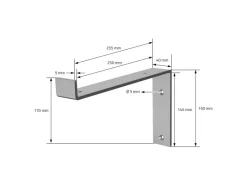 ML-Design 4 Stück Regalhalterung 25x4x14,5 cm Grau aus Metall 10 Zoll L-Form