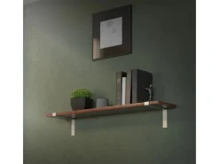 ML-Design 4 Stück Regalhalterung 25x4x14,5 cm Grau aus Metall 10 Zoll L-Form