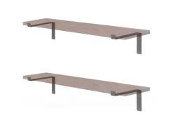 ML-Design 4 Stück Regalhalterung 25x4x14,5 cm Grau aus Metall 10 Zoll L-Form