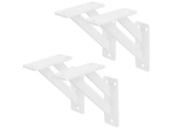 ML-Design 4 Stück Regalhalterung 12 x 12 cm Weiß Aluminium Schwebende