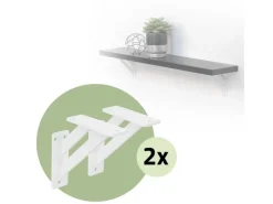 ML-Design 4 Stück Regalhalterung 12 x 12 cm Weiß Aluminium Schwebende