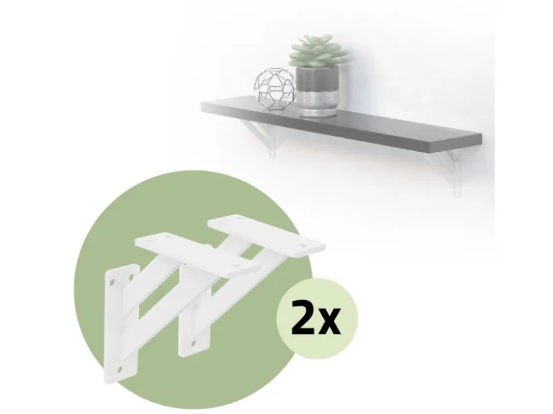 ML-Design 4 Stück Regalhalterung 12 x 12 cm Weiß Aluminium Schwebende