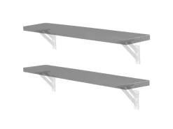 ML-Design 4 Stück Regalhalterung 12 x 12 cm Weiß Aluminium Schwebende