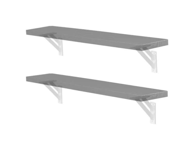 ML-Design 4 Stück Regalhalterung 12 x 12 cm Weiß Aluminium Schwebende