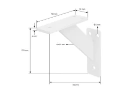 Clearance ML-Design 2 Stück Regalhalterung 120x120mm Aluminium Schwebende Regalwinkel Weiß