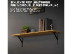 Online ML-Design 4 Stück Regalhalterung 240 x 240 mm Schwarz Aluminium Schwebende