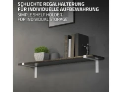 Discount ML-Design 4 Stück Regalhalterung 25x4x14,5 cm Weiß aus Metall 10 Zoll L-Form