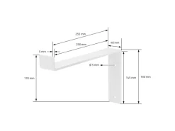 Discount ML-Design 4 Stück Regalhalterung 25x4x14,5 cm Weiß aus Metall 10 Zoll L-Form