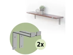 Clearance ML-Design 4 Stück Regalhalterung 20x4x14,5 cm Grau aus Metall 8 Zoll L-Form