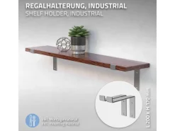 Clearance ML-Design 4 Stück Regalhalterung 20x4x14,5 cm Grau aus Metall 8 Zoll L-Form