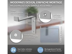 Clearance ML-Design 4 Stück Regalhalterung 20x4x14,5 cm Grau aus Metall 8 Zoll L-Form