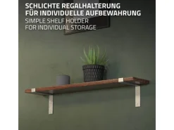 Clearance ML-Design 4 Stück Regalhalterung 20x4x14,5 cm Grau aus Metall 8 Zoll L-Form