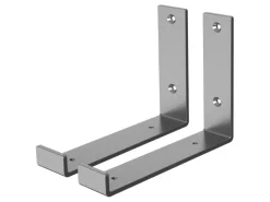 ML-Design 2 Stück Regalhalterung 20x4x14 cm aus Metall 8 Zoll L-Form Grau