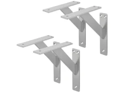 Sale ML-Design 4 Stück Regalhalterung 180 x 180 mm Silber Aluminium Schwebende