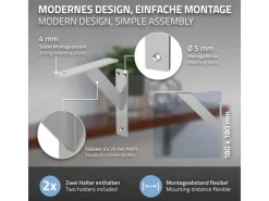 Sale ML-Design 4 Stück Regalhalterung 180 x 180 mm Silber Aluminium Schwebende