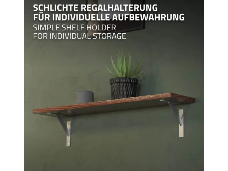 Sale ML-Design 4 Stück Regalhalterung 180 x 180 mm Silber Aluminium Schwebende