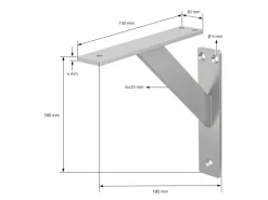 Sale ML-Design 4 Stück Regalhalterung 180 x 180 mm Silber Aluminium Schwebende