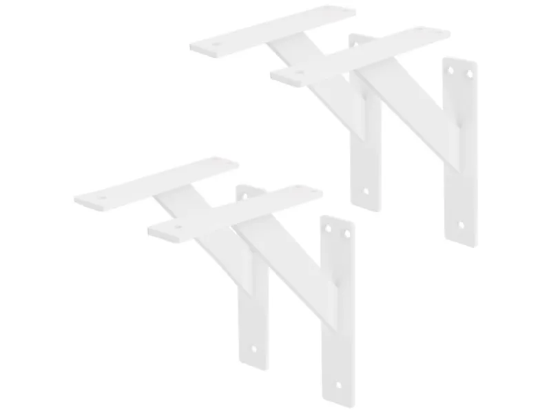 ML-Design 4 Stück Regalhalterung 180 x 180 mm Weiß Aluminium Schwebende