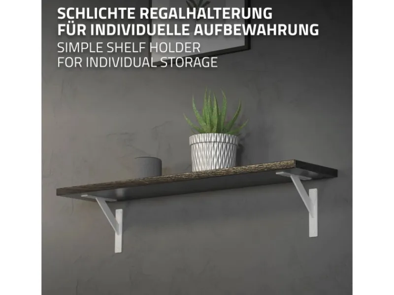 ML-Design 4 Stück Regalhalterung 180 x 180 mm Weiß Aluminium Schwebende