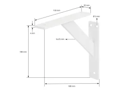 ML-Design 4 Stück Regalhalterung 180 x 180 mm Weiß Aluminium Schwebende