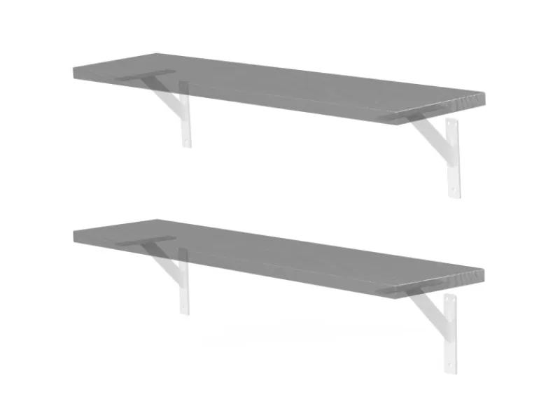 ML-Design 4 Stück Regalhalterung 180 x 180 mm Weiß Aluminium Schwebende